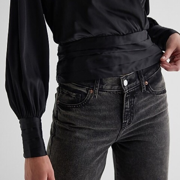 Express Black Wrap Blouse - Picture 7 of 9